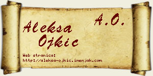 Aleksa Ojkić vizit kartica